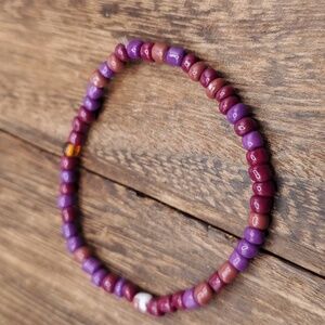 B2838 purple melt‎ grape bushel seed beaded bracelet